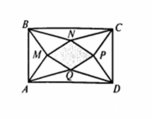На рисунке изображен прямоугольник АВСD, на сторонах которого внутри него построены равные равнобедр