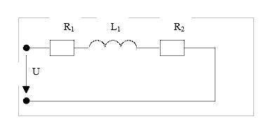 Цепь переменного тока содержит несколько элементов включенных последовательно U=50 В R1=8 R2=4 XL1=1
