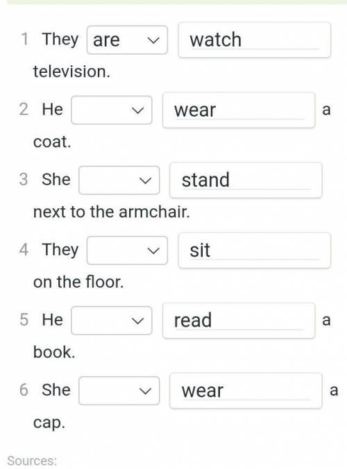 Look at the picture. Choose the correct options and use the verbs in the correct form​