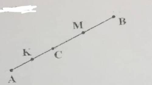 Точка К середина отрезка. АС а точка М вередила отрезка ВС чему равна длина отрезка АВ если КМ=13?