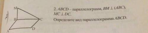 Определите вид параллелограмма со всеми объяснениями.