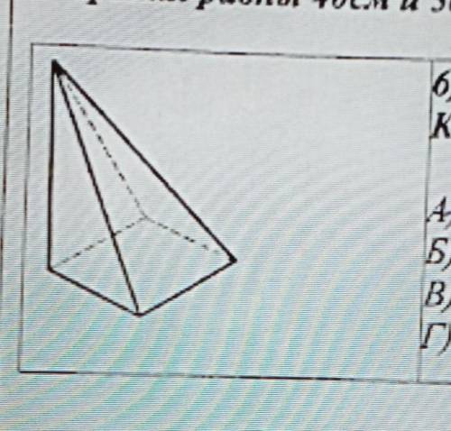 На рисунке изображена пирамида какой многоугольник является основной этой пирамиды А)четырехугольник
