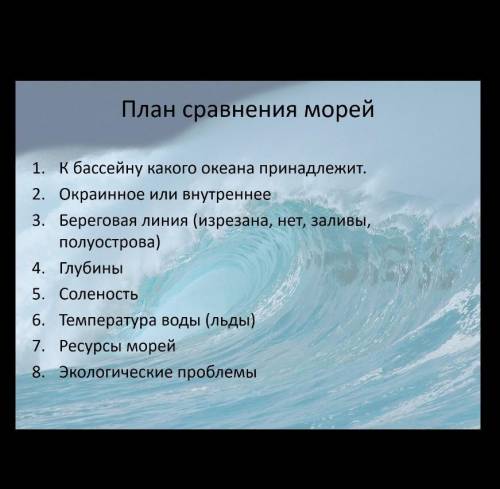 Написать сообщение о Черном море, используя данный план.​
