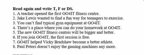 . A teacher opened the first GO4IT fitness centre. 2. Jake Lewis wanted to find a fun way for teenag