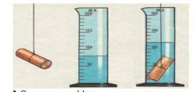 Цилиндр весом 3,56 Н поместили в мензурку с водой, как показано на рисунке. Определите плотность вещ