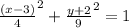 \frac{(x-3)}{4} ^{2} +\frac{y+2}{9} ^{2} =1