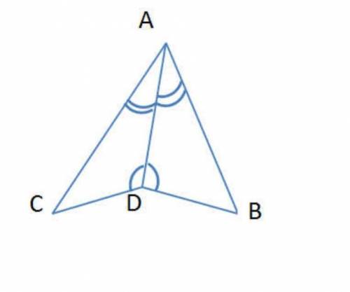 Дано: AD биссектриса угла CAB, угол CDA равен углу ADB. Докажите, что треугольник CAD равен треуголь