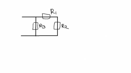 Найдите эквивалентное сопротивление Rэкв. Если R1=R2=3 Om, R3=6 Om