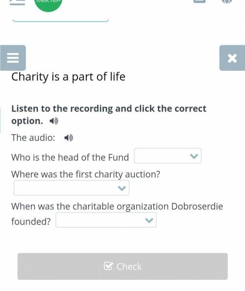 Listen to the recording and click the correct option. The audio:Who is the head of the Fund Where wa