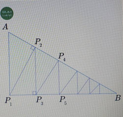 На рисунке дан прямоугольный треугольник АВР, на гипотенузу AB проведена высота РР., из точки P, про