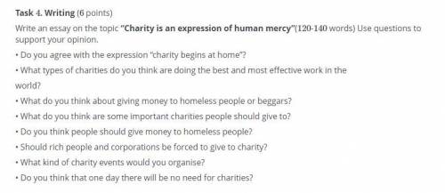 Write an essay Charity is an expression of human mercy 120-140 words