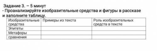 Проанализируйте изображеные средства и фигуры в рассказе и заполните таблицу. Рассказ:Нет! - Он сел,