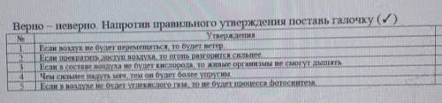 Верно неверно напротив правильное утверждение поставь галочку 1. Если воздух не будет перемещаться т