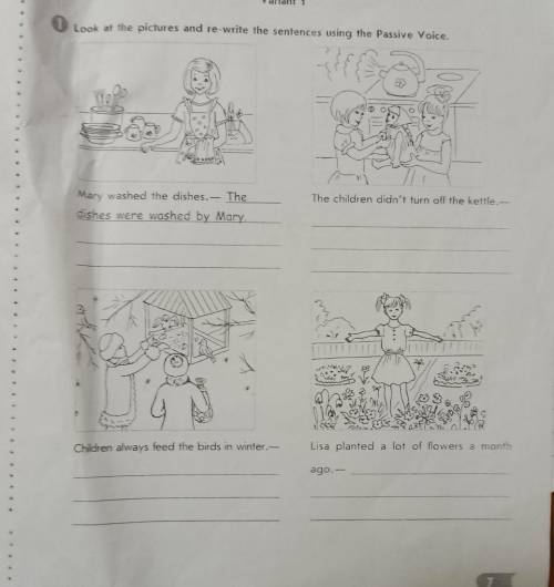 Look at the pictures and re-write the sentences using the Passive Voice​