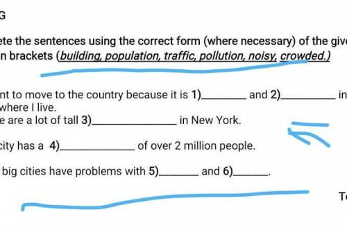 Complete the semences using the correct form (where necessary) of the given words in brackets (build