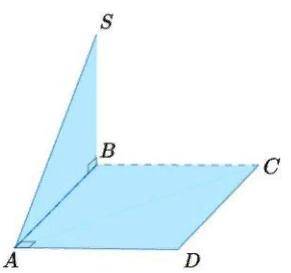 На рисунке представлен квадрат АВСD со стенкой 6 см и прямоугольный треугольник SAB с гипотенузой 10