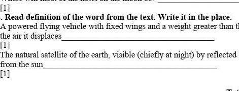 (1) Part 2. Read definition of the word from the text. Write it in the place.5. A powered flying veh