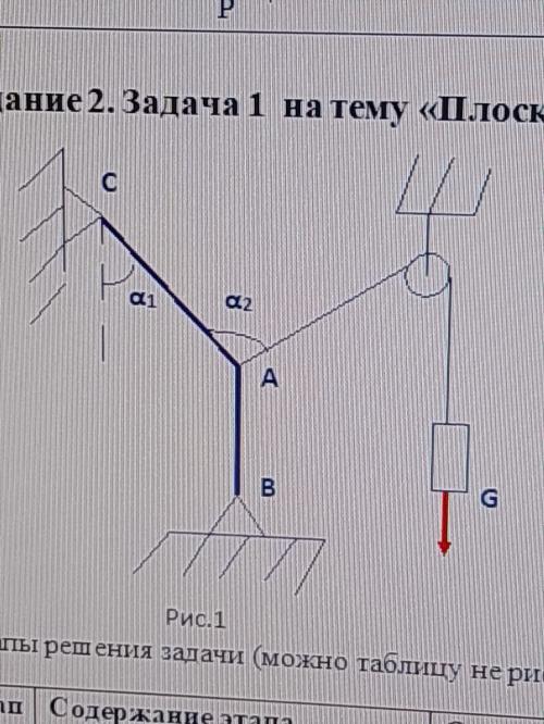 груз вес которого G=12 кН, подвязан к тросу и удерживается в равновесии при стержней CA и AB, как по