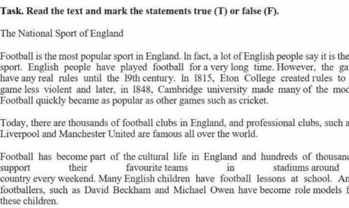 The national sport of England . true/false​