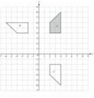 На координатной плоскости даны фигуры А, В и С. а) при повороте фигура А перешла в фигуру В. Найдите