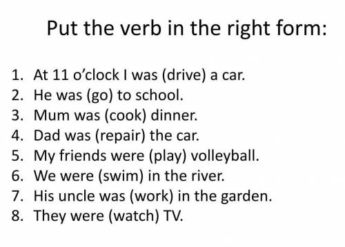 Put the verb in the right form​