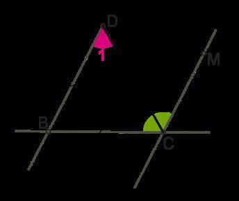 К данному рисунку известно следующее: DB=BC;DB∥MC;∡BCM = 118°.Найди величину ∡1.∡1 = 71°.