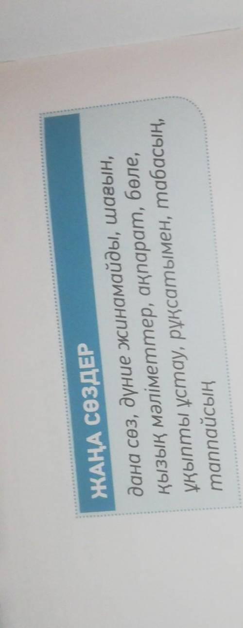 ЖАҢА СӨЗДЕР дана сөз, дуние жинамайды, шағын,қызық мәліметтер, ақпарат, бөле,ұқыпты ұстау, рұқсатыме