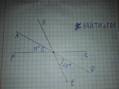 Погите найти угол FOE