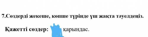 Сөздерді жекеше, көпше түрінде үш жақта тәуелдеңіз. Қажетті сөздер: әке, қарындас.​