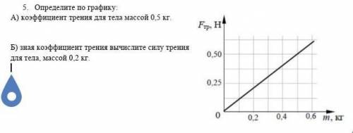 это последние задание а я его немогу сделалать5. Определите по графику:А) коэффициент трения для тел