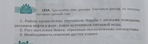 Прочитайте план доклада. Озаглавьте доклад, по которому составлен данный план ​