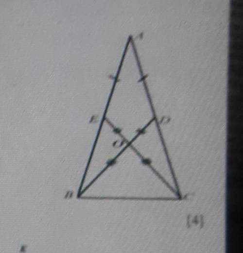 На рисунке АЕ=AD,BO=CO,EO=DO. Докажите,что треугольник BAC-равнобедренный