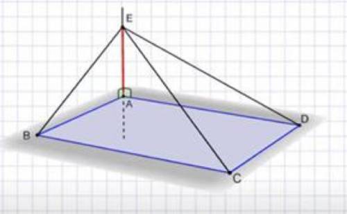 1) Из вершины А прямоугольника АВСD к его плоскости проведен перпендикуляр AE. Если точка E располож