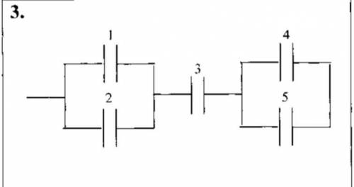 C1=5мкф c2=7мкф c3=4мкф c4=3мкф c5=3мкф Найти энергию батареи конденсаторов при напряжении на ней 6В