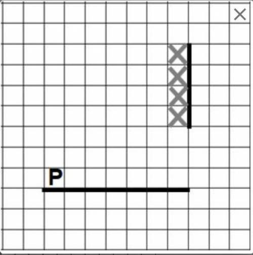 На бесконечном поле есть горизонтальная и вертикальная стены. От правогоконца горизонтальной стены н