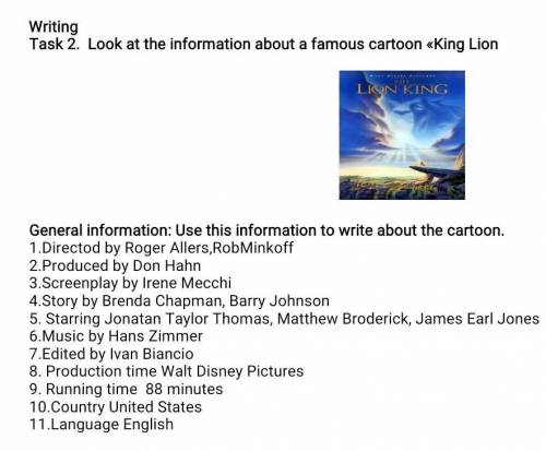 Look at the information about a famous cartoon «King Lion​