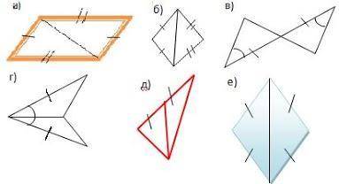 Укажите на каком из рисунков есть равные треугольники *