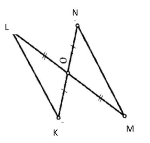 2. На рисунке NO=OK, MO=OL. Докажите, что ΔMON= ΔLOK.