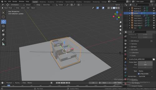 Blender Жидкость не вытекает из куба Был такой порядок действий: создал домен, затем создал куб из к