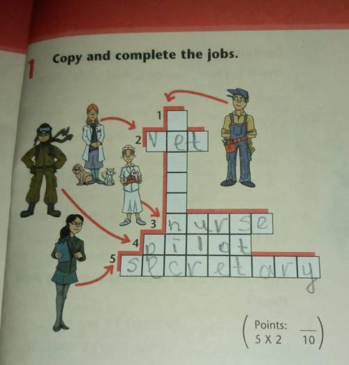 1. Copy and complete the jobs.​