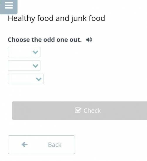Healthy food and junk foodChoose the odd one out. Онлайн школа