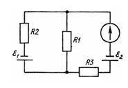 Определите силу тока через гальванометр, включены в электрическую цепь. Известны ЭДС источников тока