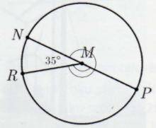 На рисунке дана круговая линия с центром в точке M. NP это диаметр окружности, MR- ее радиус. Расчит