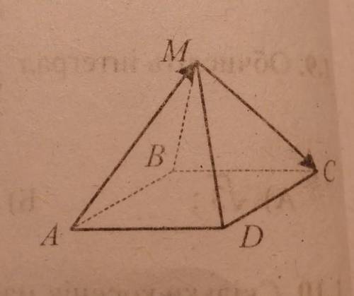 1.16. Сторона основи правильної чотирикутної піраміди MABCD, зображеної на рисунку,дорівнює 2. Чому