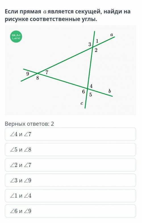 Параллельные прямые, их признаки и свойства. Урок 1 Если прямая a является секущей, найди на рисунке