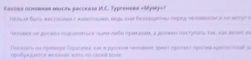 Основная мысль рассказа И.С. Тургенева «Муму» Нельзя быть жестокими с животными, ведь они беззащитны