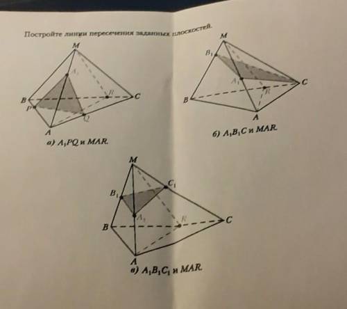 Постройте линии пересечения заданных плоскостей​