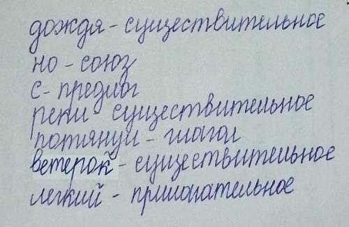 Записать предложение и определить части речи. Раннее утро. Небо серое. Голые сучья деревьев мокли от