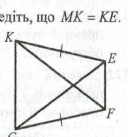 KE=CF KF=CF доведіть що