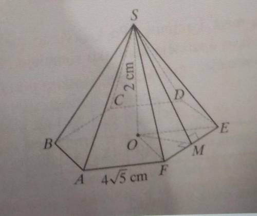 посчитайте по указанной шестигранной правильной пирамиде площадь поверхности, объем, площадь боковой